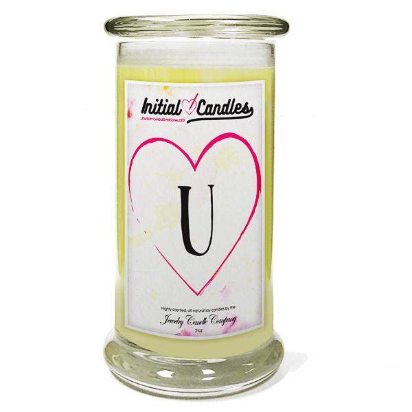 Letter U Initial Candles-Initial Candles-The Official Website of Jewelry Candles - Find Jewelry In Candles!