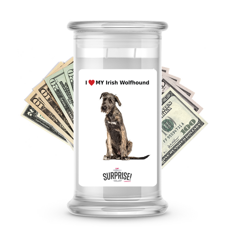 I ❤️ My Irish wolfhound | Dog Surprise Cash Candles
