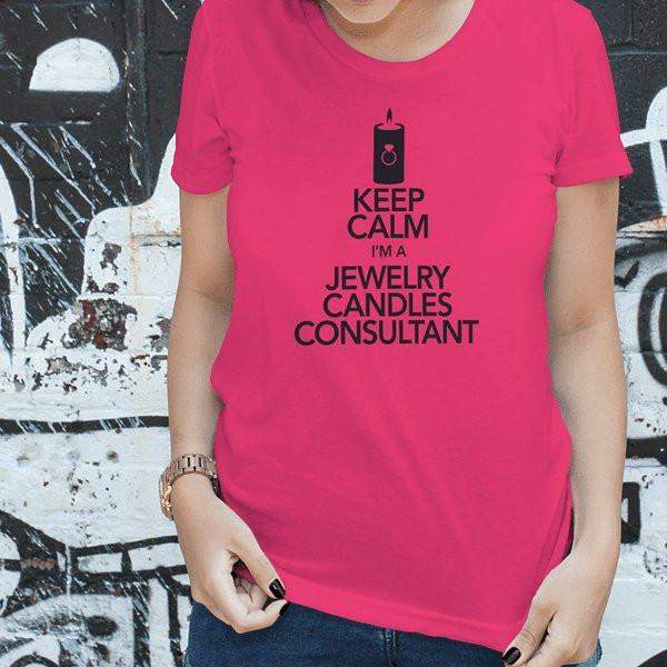 Black On Hot Pink Keep Calm Short-Sleeve Shirt - Jewelry Clothing-Jewelry Apparel-The Official Website of Jewelry Candles - Find Jewelry In Candles!