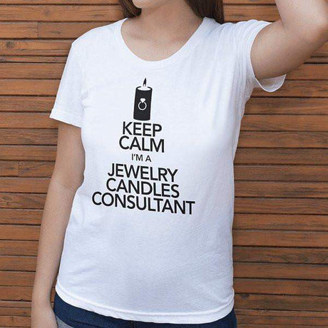 Black On White Keep Calm Short-Sleeve Shirt - Jewelry Clothing-Jewelry Apparel-The Official Website of Jewelry Candles - Find Jewelry In Candles!
