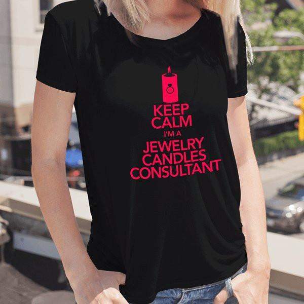 Hot Pink On Black Keep Calm Short-Sleeve Shirt - Jewelry Clothing-Jewelry Apparel-The Official Website of Jewelry Candles - Find Jewelry In Candles!