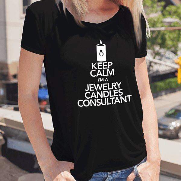 White On Black Keep Calm Short-Sleeve Shirt - Jewelry Clothing-Jewelry Apparel-The Official Website of Jewelry Candles - Find Jewelry In Candles!