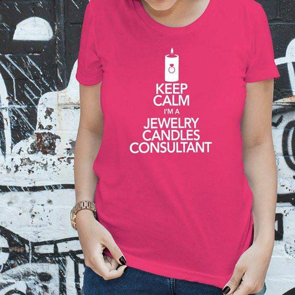 White On Hot Pink Keep Calm Short-Sleeve Shirt - Jewelry Clothing-Jewelry Apparel-The Official Website of Jewelry Candles - Find Jewelry In Candles!