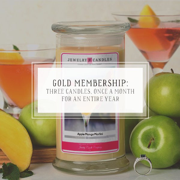 Candle Of The Month Club | Gold Package | Three Candles, Once A Month, For 12 Months-The Official Website of Jewelry Candles - Find Jewelry In Candles!