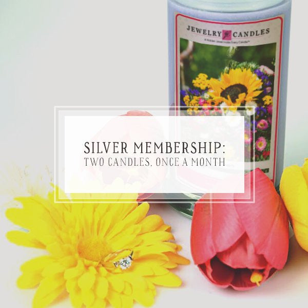 Candle Of The Month Club | Silver Package | Two Candles, Once Per Month-The Official Website of Jewelry Candles - Find Jewelry In Candles!