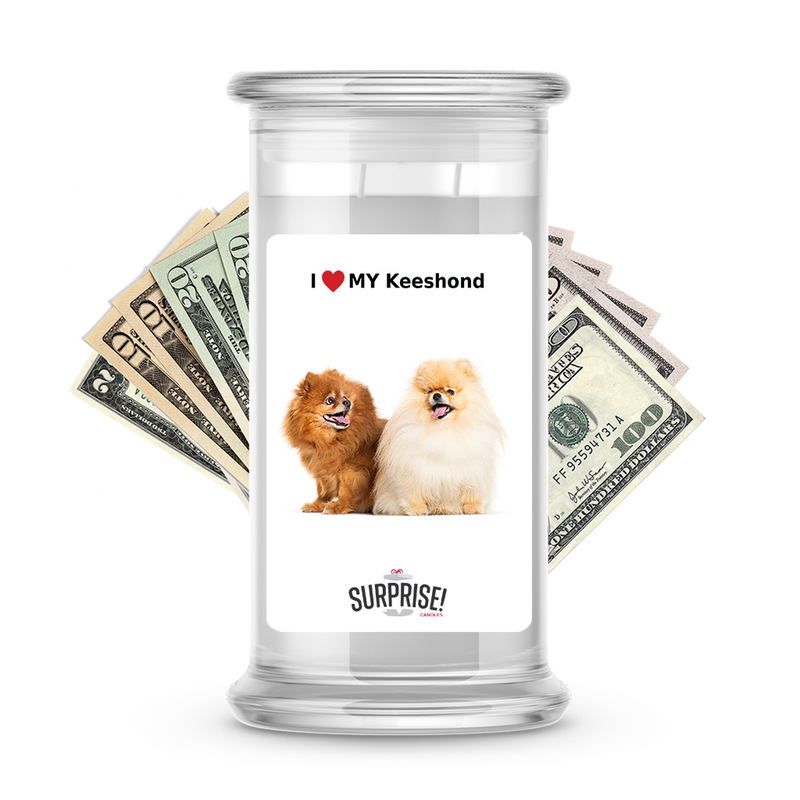 I ❤️ My Keeshond | Dog Surprise Cash Candles