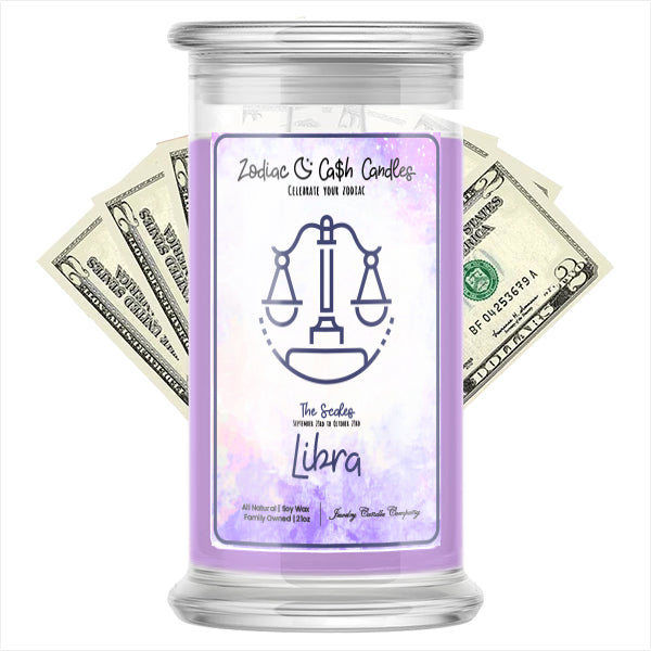 Libra Zodiac Cash Candle