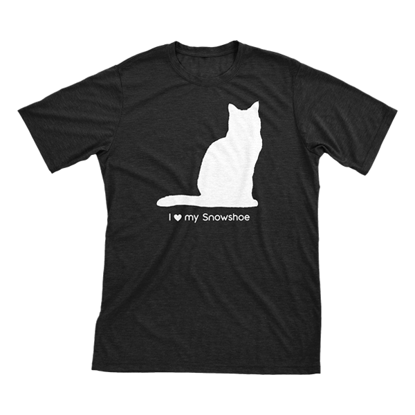 I Love My Snowshoe | Must Love Cats® White On Black Short Sleeve T-Shirt-Must Love Cats® T-Shirts-The Official Website of Jewelry Candles - Find Jewelry In Candles!