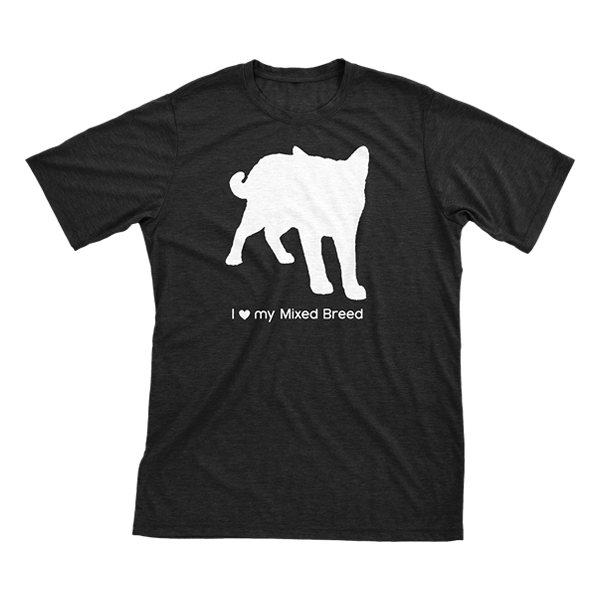 I Love My Mixed Breed | Must Love Cats® White On Black Short Sleeve T-Shirt-Must Love Cats® T-Shirts-The Official Website of Jewelry Candles - Find Jewelry In Candles!