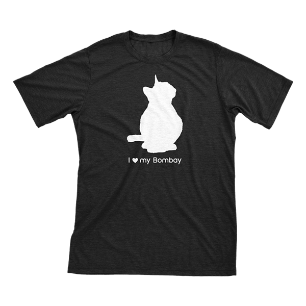 I Love My Bombay | Must Love Cats® White On Black Short Sleeve T-Shirt-Must Love Cats® T-Shirts-The Official Website of Jewelry Candles - Find Jewelry In Candles!