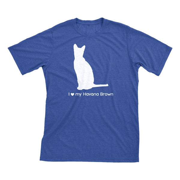 I Love My Havana Brown | Must Love Cats® White On Heathered Royal Blue Short Sleeve T-Shirt-Must Love Cats® T-Shirts-The Official Website of Jewelry Candles - Find Jewelry In Candles!