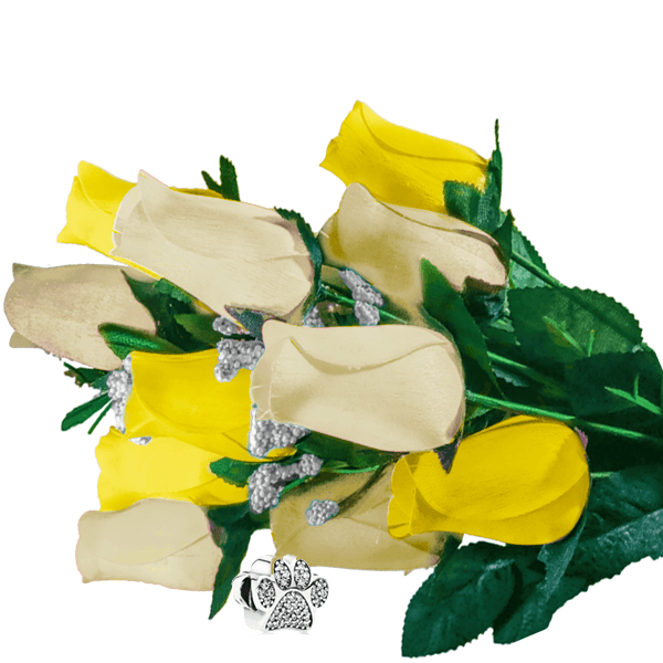 Cream & Yellow Bouquet Charm Roses