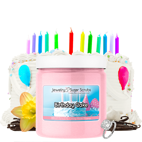 Birthday Cake | Single Jewelry Sugar Scrub®-Jewelry Sugar Scrub®-The Official Website of Jewelry Candles - Find Jewelry In Candles!