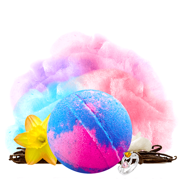 Cotton Candy | Single Jewelry Bath Bomb®-Jewelry Bath Bombs-The Official Website of Jewelry Candles - Find Jewelry In Candles!