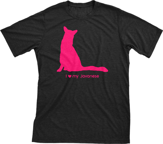 I Love My Javanese | Must Love Cats® Hot Pink On Black Short Sleeve T-Shirt-Must Love Cats® T-Shirts-The Official Website of Jewelry Candles - Find Jewelry In Candles!