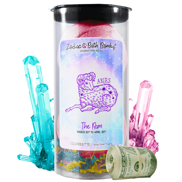 Aries | Zodiac Cash Bath Bombs-Zodiac Cash Bath Bombs-The Official Website of Jewelry Candles - Find Jewelry In Candles!