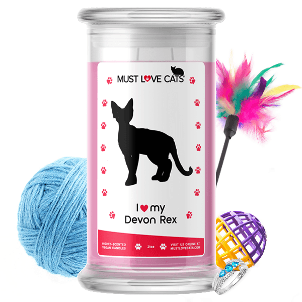 I Love My Devon Rex | Must Love Cats® Candle-Must Love Cats® Candle-The Official Website of Jewelry Candles - Find Jewelry In Candles!