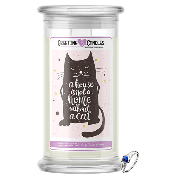 A House Is Not A Home Without A Cat Jewelry Greeting Candle