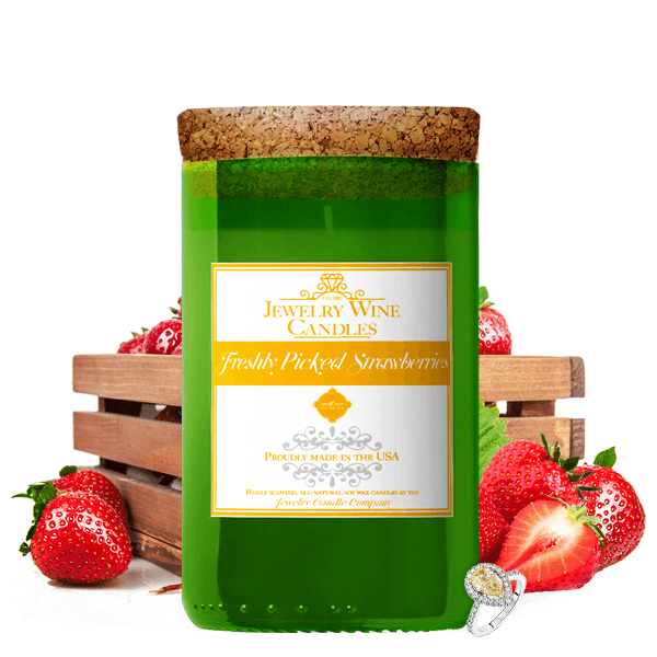 Freshly Picked Strawberries | Jewelry Wine Candle®-Jewelry Wine Candles-The Official Website of Jewelry Candles - Find Jewelry In Candles!