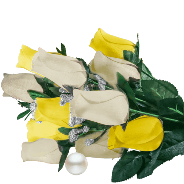 Cream & Yellow Bouquet Pearl Roses