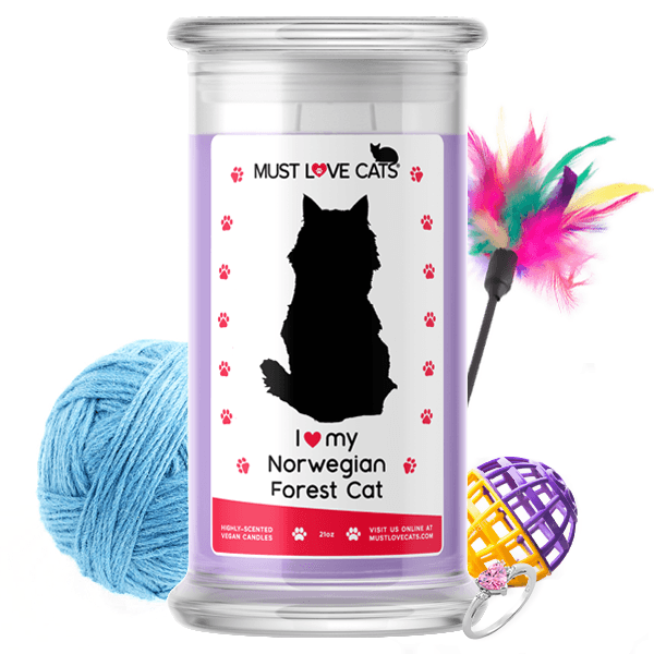 I Love My Norwegian Forest Cat | Must Love Cats® Candle-Must Love Cats® Candle-The Official Website of Jewelry Candles - Find Jewelry In Candles!