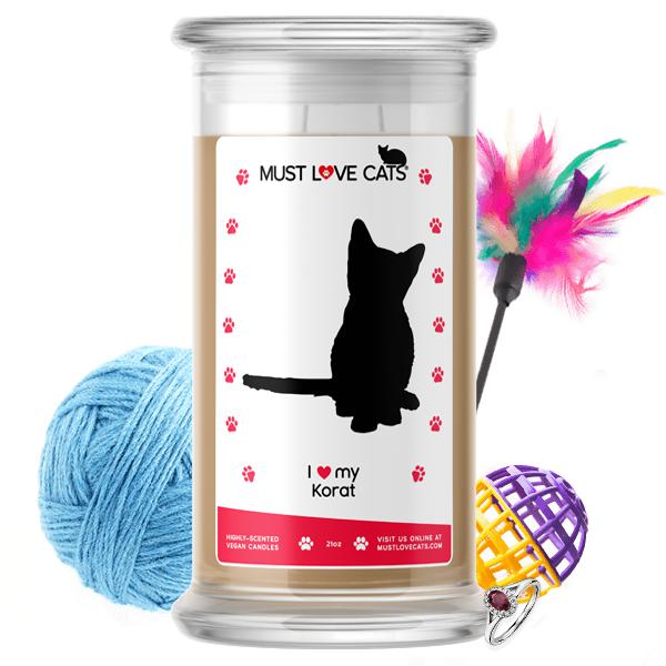 I Love My Korat | Must Love Cats® Candle-Must Love Cats® Candle-The Official Website of Jewelry Candles - Find Jewelry In Candles!