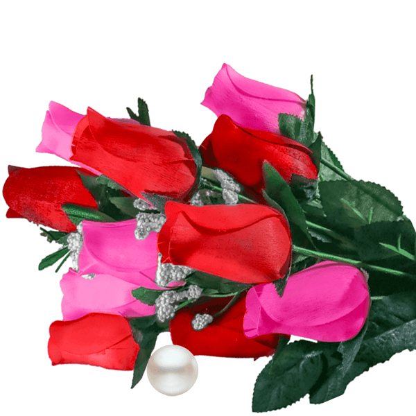 Pink & Red Bouquet Pearl Roses