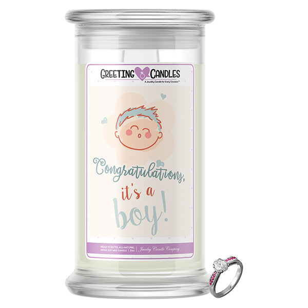 Congrats, It's A Boy ! Jewelry Greeting Candles