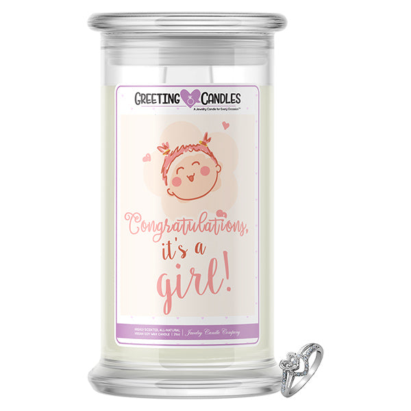 Congrats, It's A Girl ! Jewelry Greeting Candles