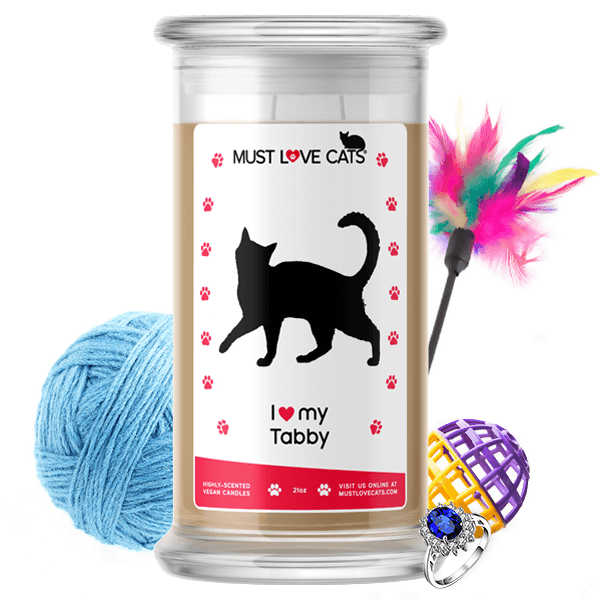 I Love My Tabby | Must Love Cats® Candle-Must Love Cats® Candle-The Official Website of Jewelry Candles - Find Jewelry In Candles!