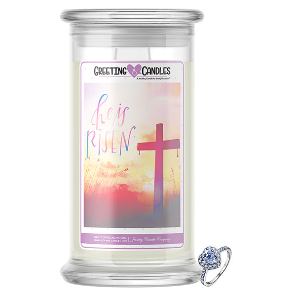 He Is Risen Jewelry Greeting Candles