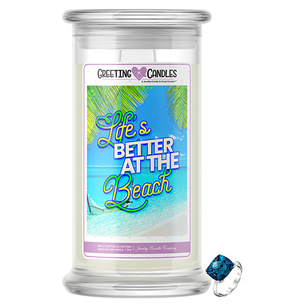 Life's Better At The Beach Jewelry Greeting Candle