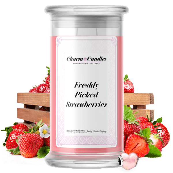 Freshly Picked Strawberries | Charm Candle®-Charm Candles®-The Official Website of Jewelry Candles - Find Jewelry In Candles!