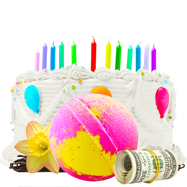 Birthday Cake | Single Cash Bath Bomb®-Cash Bath Bombs-The Official Website of Jewelry Candles - Find Jewelry In Candles!