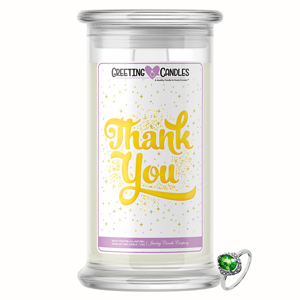Thank You Jewelry Greeting Candle