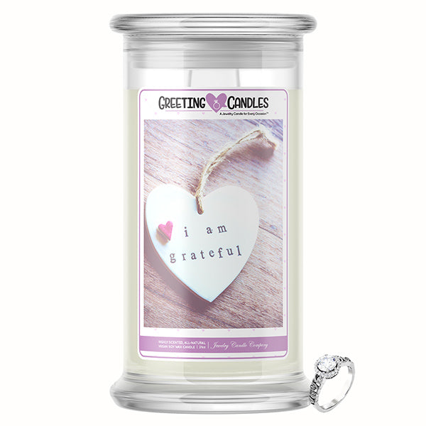 I Am Grateful Jewelry Greeting Candle