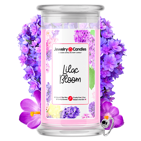 lilac bloom jewelry candle