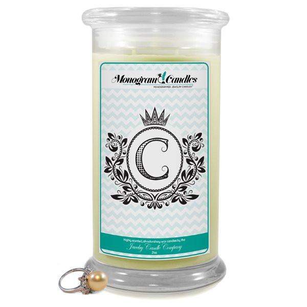 Letter C Monogram Candles-Monogram Candles-The Official Website of Jewelry Candles - Find Jewelry In Candles!