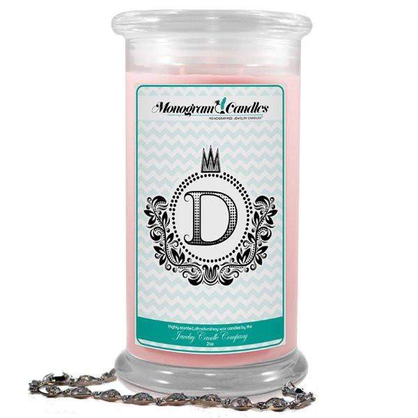 Letter D Monogram Candles-Monogram Candles-The Official Website of Jewelry Candles - Find Jewelry In Candles!