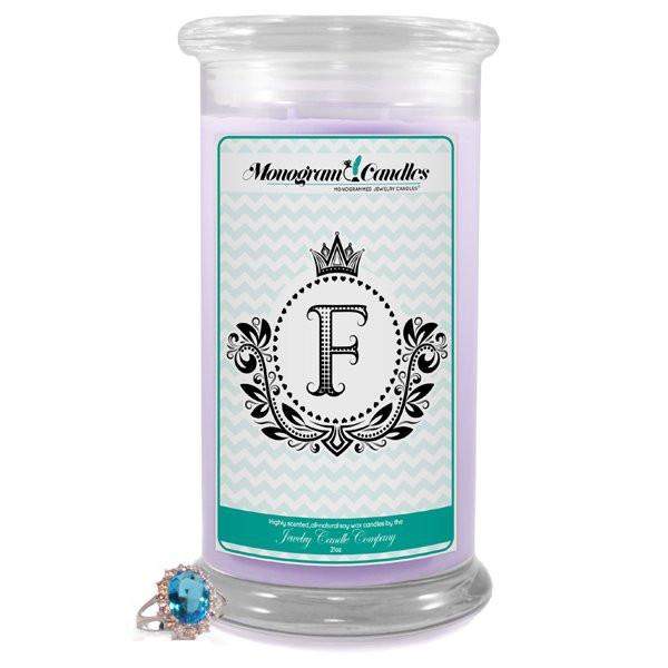 Letter F Monogram Candles-Monogram Candles-The Official Website of Jewelry Candles - Find Jewelry In Candles!