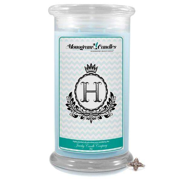 Letter H Monogram Candles-Monogram Candles-The Official Website of Jewelry Candles - Find Jewelry In Candles!