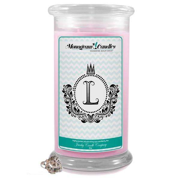 Letter L Monogram Candles-Monogram Candles-The Official Website of Jewelry Candles - Find Jewelry In Candles!