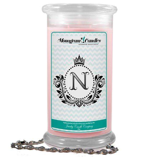Letter N Monogram Candles-Monogram Candles-The Official Website of Jewelry Candles - Find Jewelry In Candles!