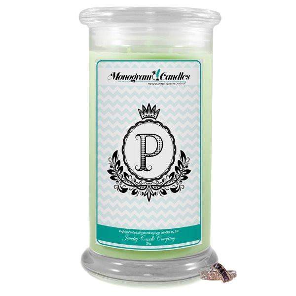 Letter P Monogram Candles-Monogram Candles-The Official Website of Jewelry Candles - Find Jewelry In Candles!