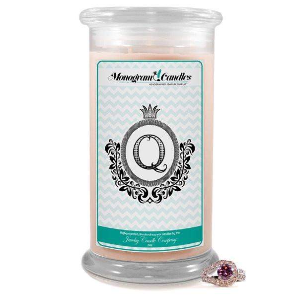 Letter Q Monogram Candles-Monogram Candles-The Official Website of Jewelry Candles - Find Jewelry In Candles!