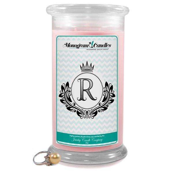 Letter R Monogram Candles-Monogram Candles-The Official Website of Jewelry Candles - Find Jewelry In Candles!