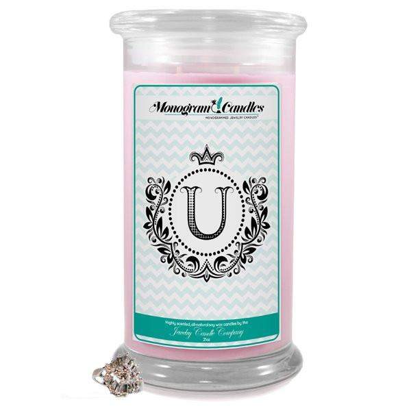 Letter U Monogram Candles-Monogram Candles-The Official Website of Jewelry Candles - Find Jewelry In Candles!