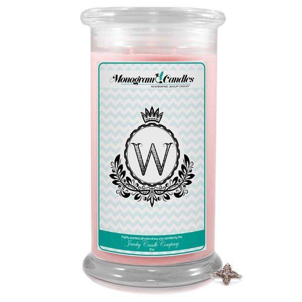 Letter W Monogram Candles-Monogram Candles-The Official Website of Jewelry Candles - Find Jewelry In Candles!