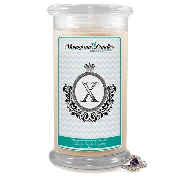 Letter X Monogram Candles-Monogram Candles-The Official Website of Jewelry Candles - Find Jewelry In Candles!