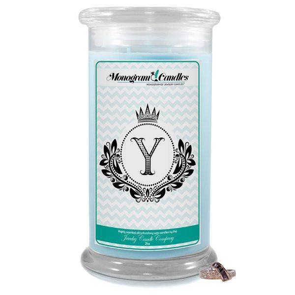 Letter Y Monogram Candles-Monogram Candles-The Official Website of Jewelry Candles - Find Jewelry In Candles!